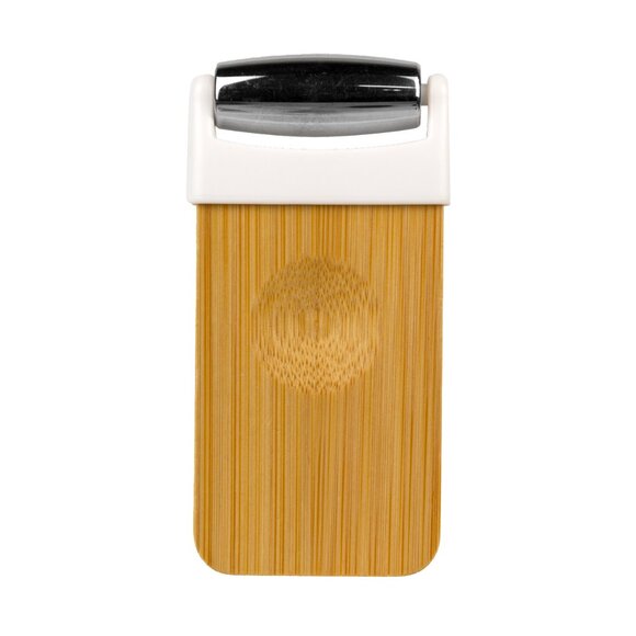 Stainless Steel Cooling Facial Roller with Natural Bamboo Handle by Lindo - Picture 1 of 2